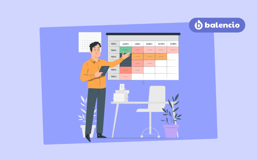 **Texte alternatif SEO :** Employés au bureau discutant avec leur manager autour d’un poste de travail vide, illustrant l’absentéisme au travail et les solutions de prévention mises en place par l’entreprise.